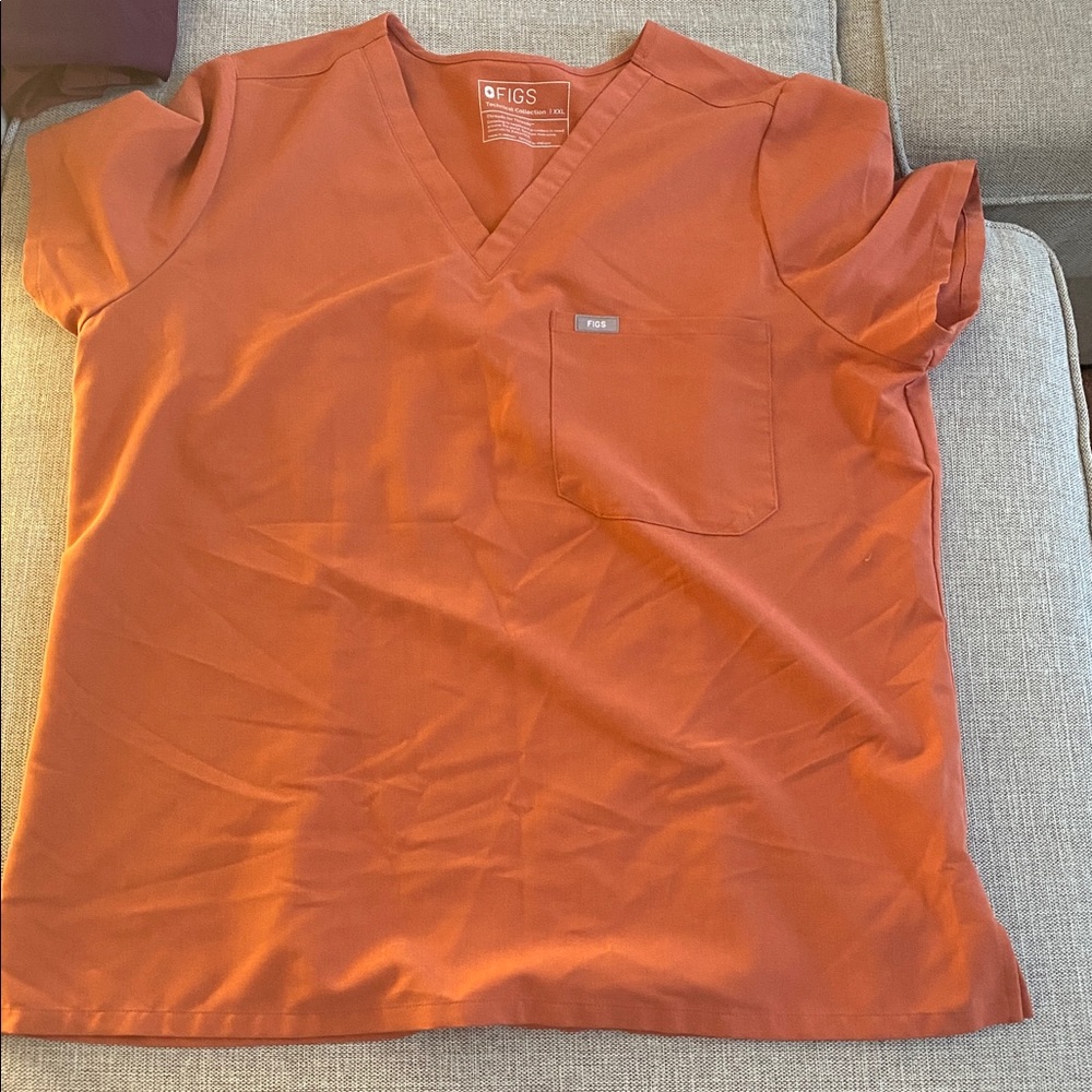 Fig Orange Scrub Top